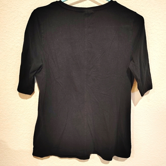 Who What Wear Black Short Sleeve Tee 95% Cotton - Picture 3 of 4
